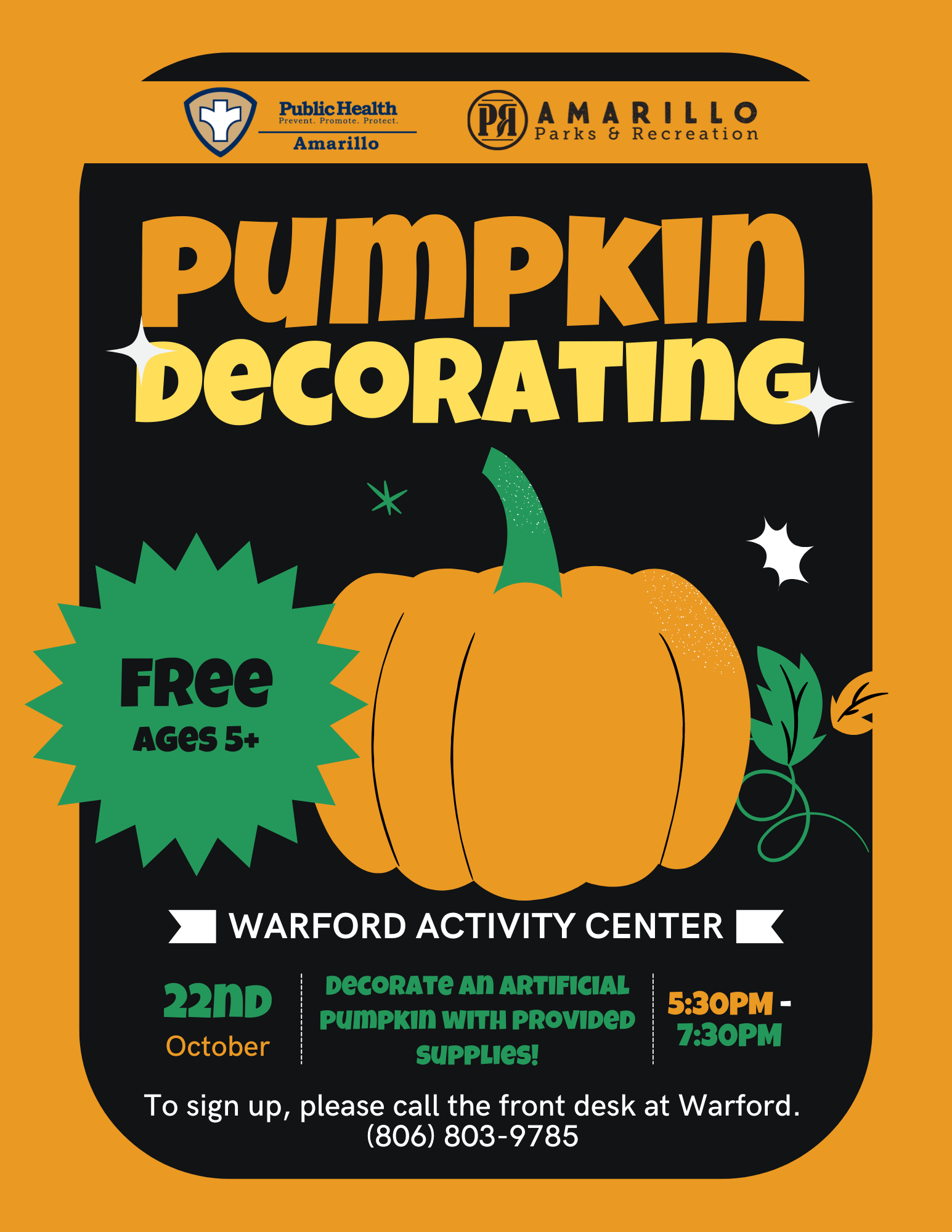 10.22 Pumpkin Decorating